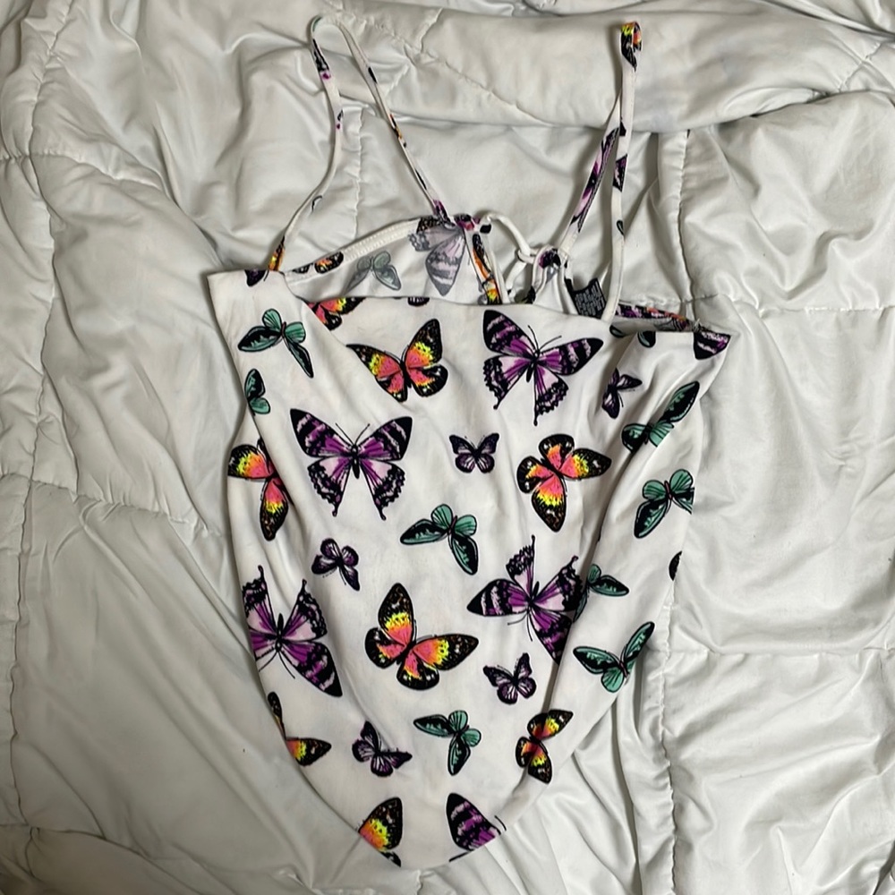 Butterfly bandeau crop top Size: XL